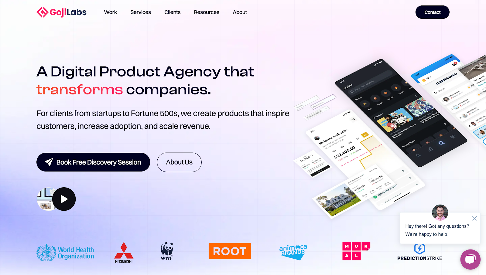 Goji labs Home Page Screenshot