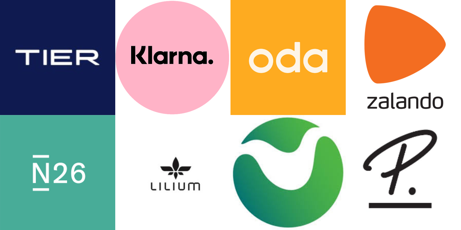 Logos of the top 8 European start-ups for 2024