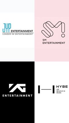 This contains an image of four different logos for entertainment company