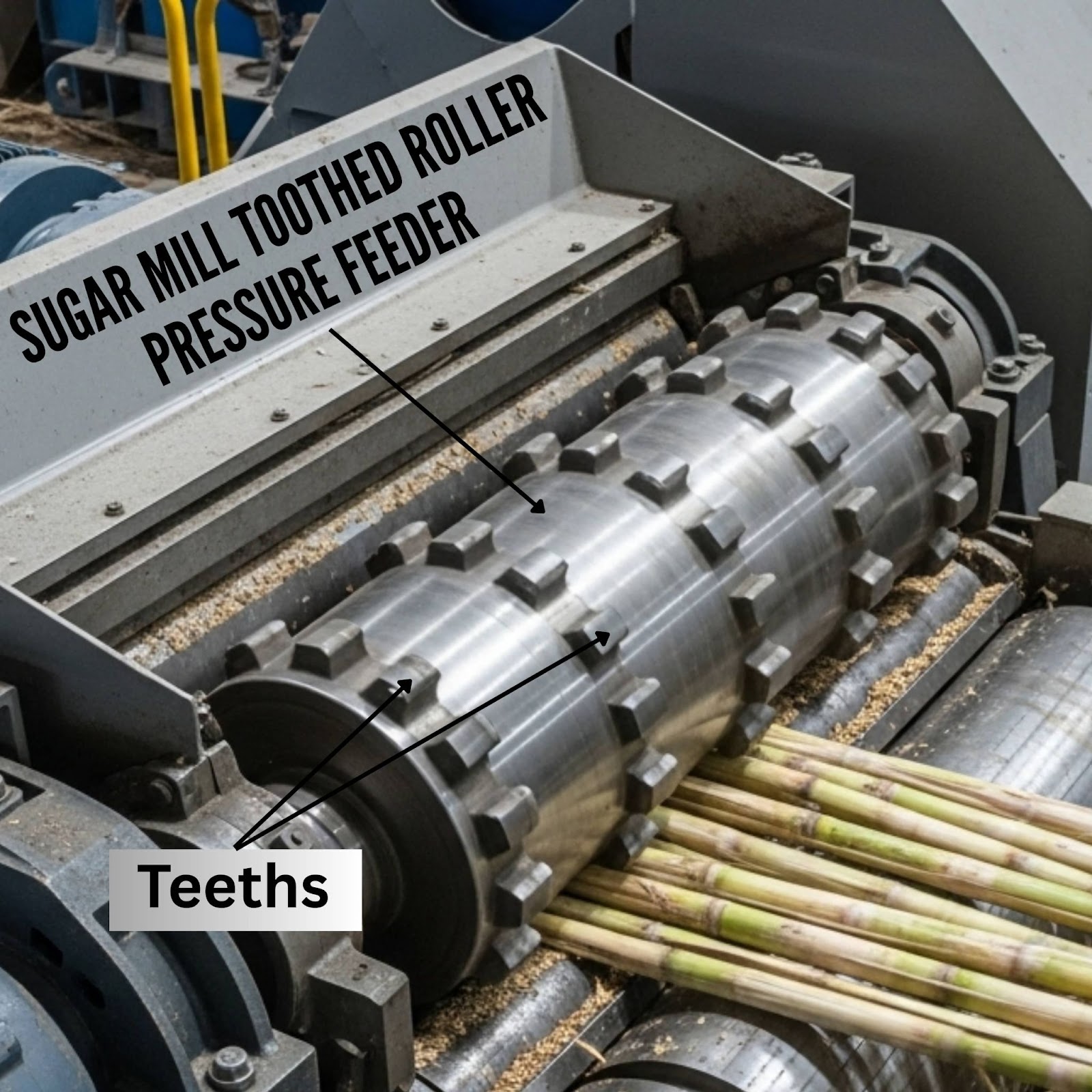 Working Sugar Mill Toothed Roller Pressure Feeders 
