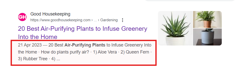 Meta description sample