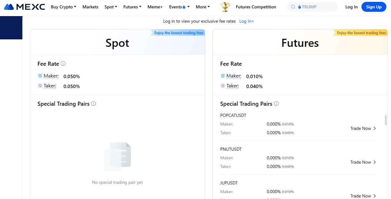 mexc spot and futures trading dashboard 