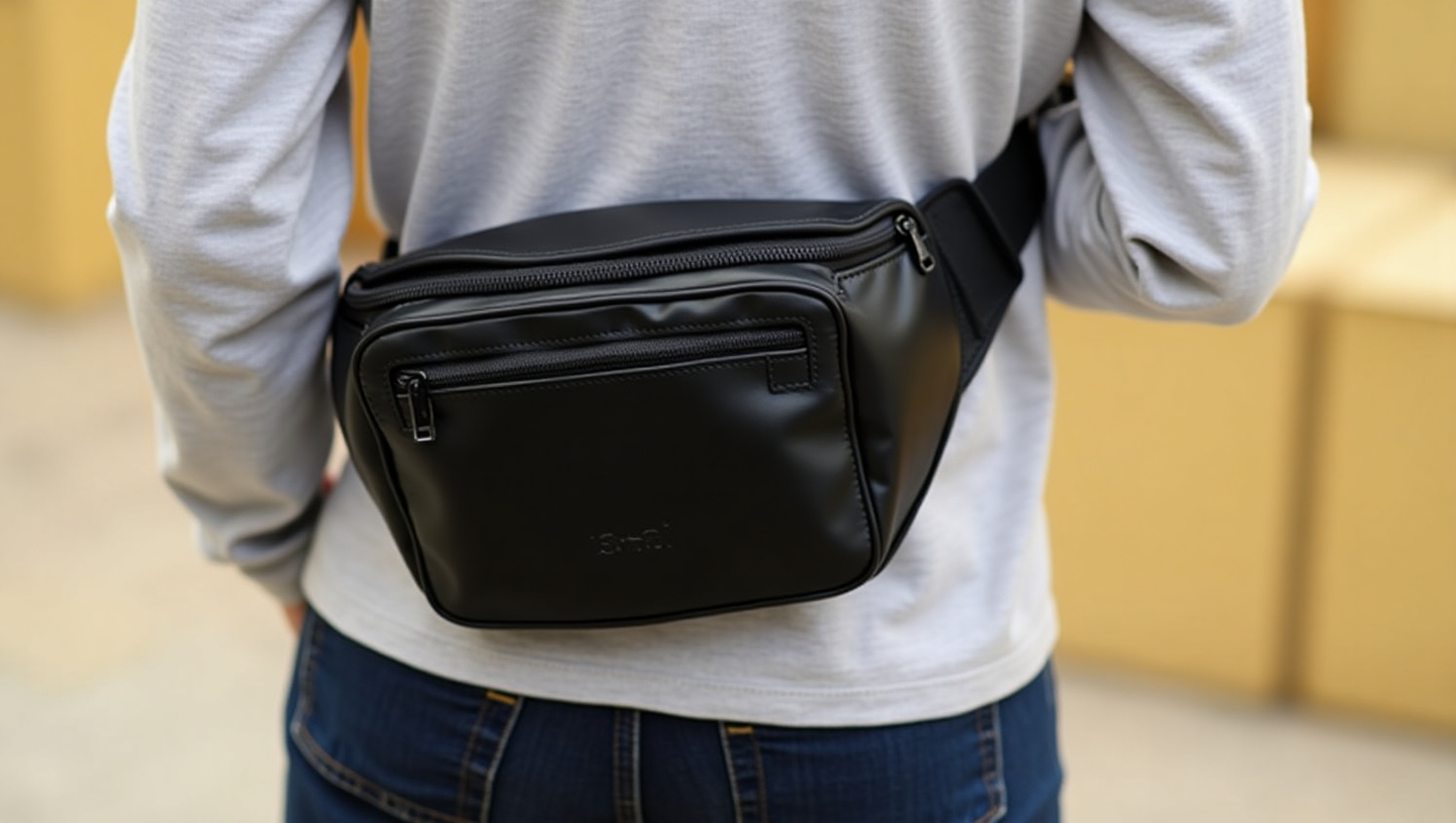 large belt bag grand sac banane 40232-481 black