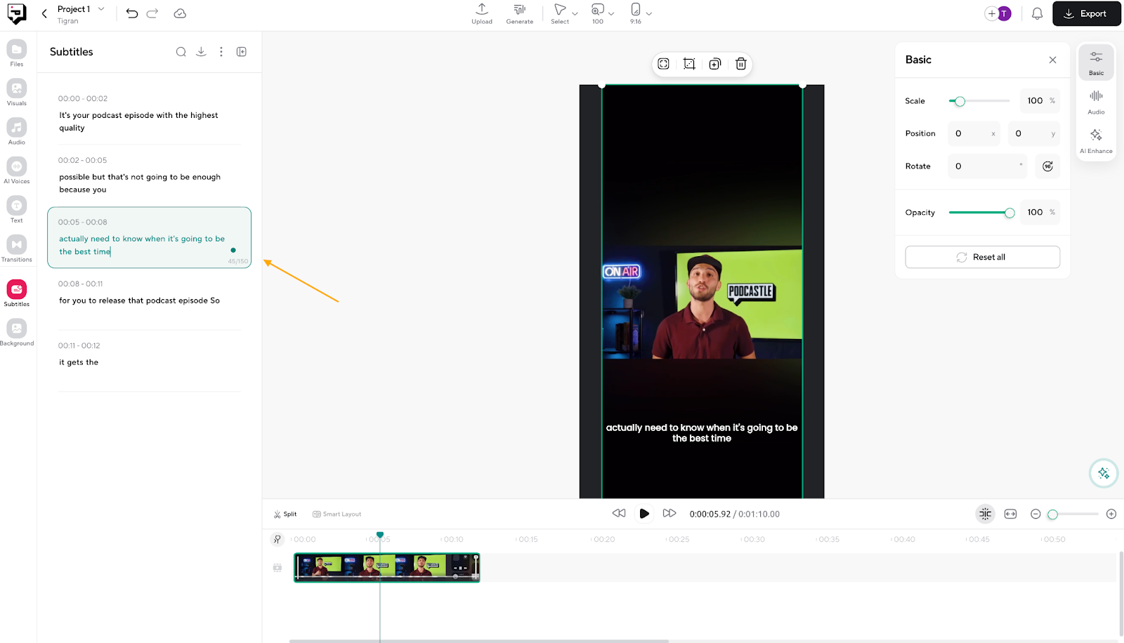 edit tiktok caption