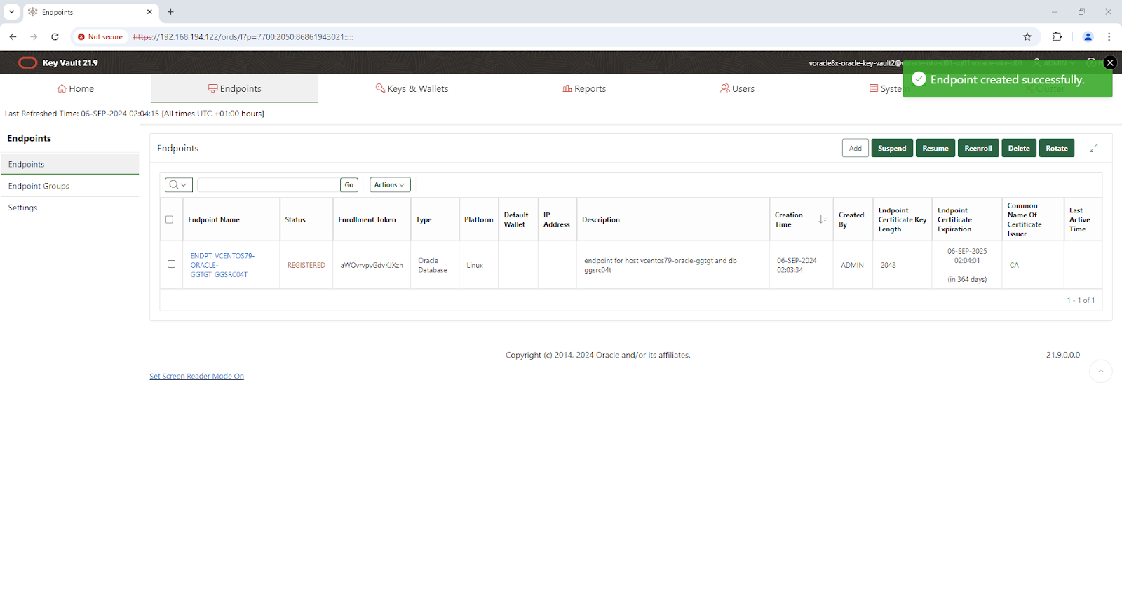 Endpoints - Google Chrome