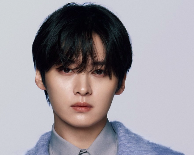 This contains an image of Lee Know Gucci Ambassador