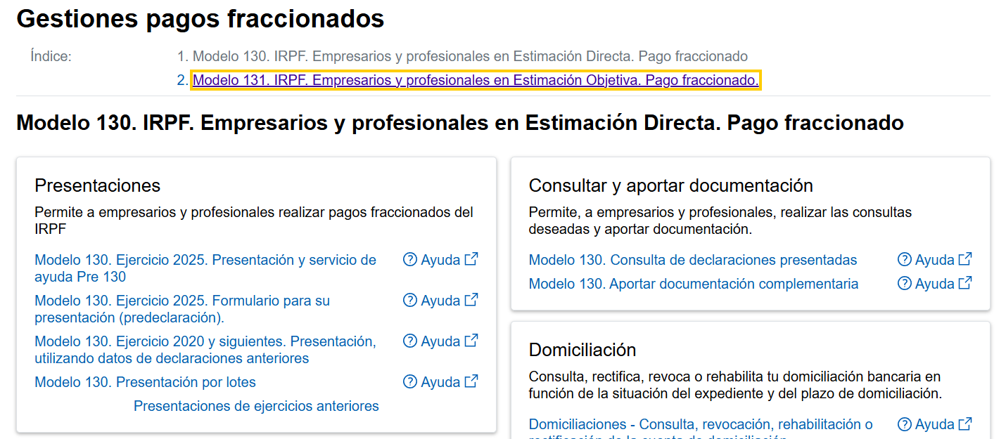 Guía sobre el modelo 131