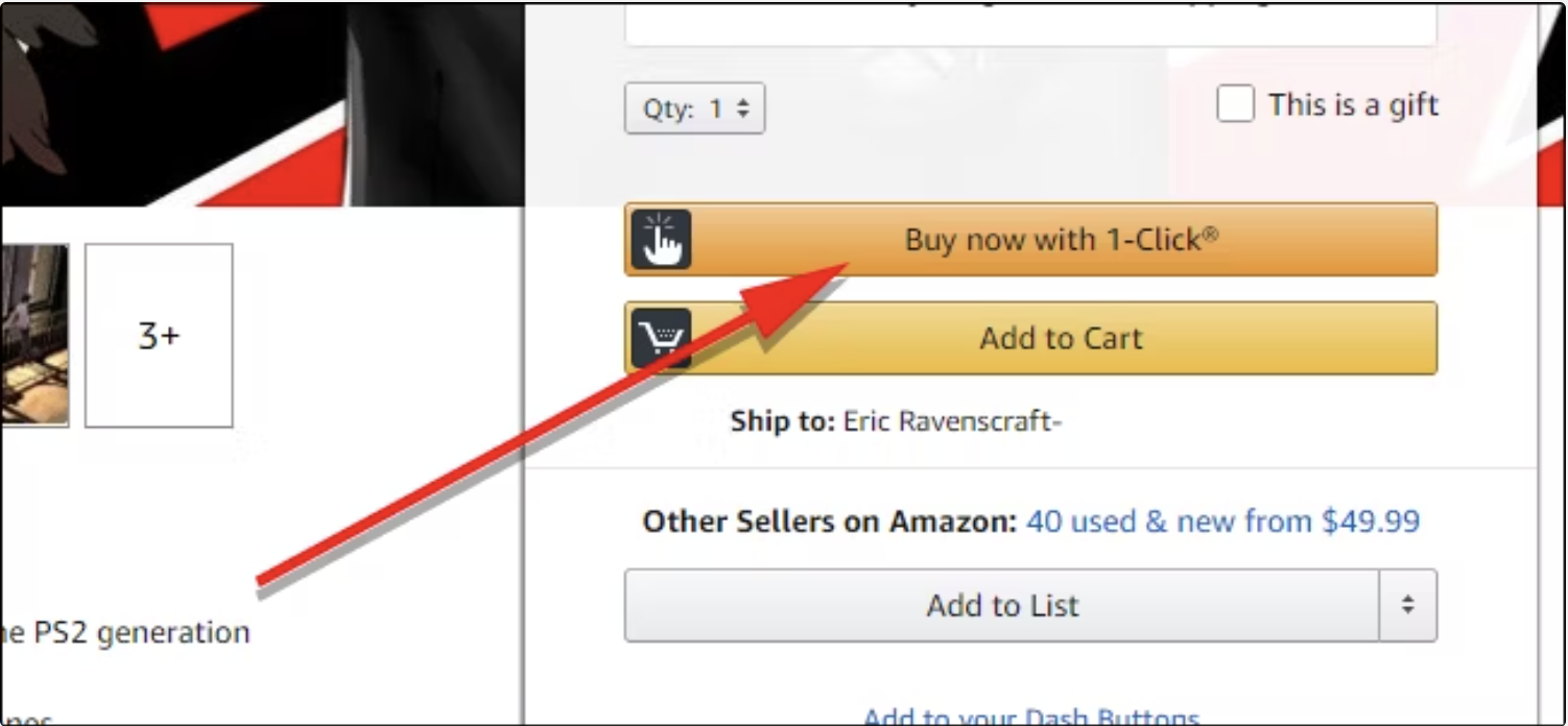 Amazon's one click ordering feature