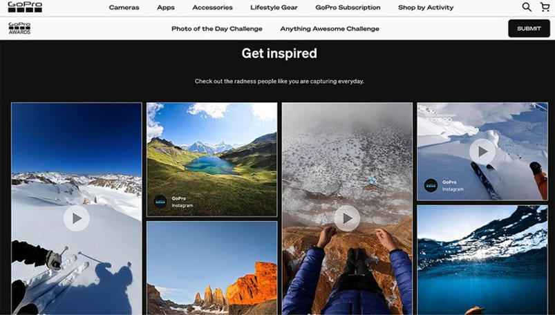 GoPro shoppable social media walls