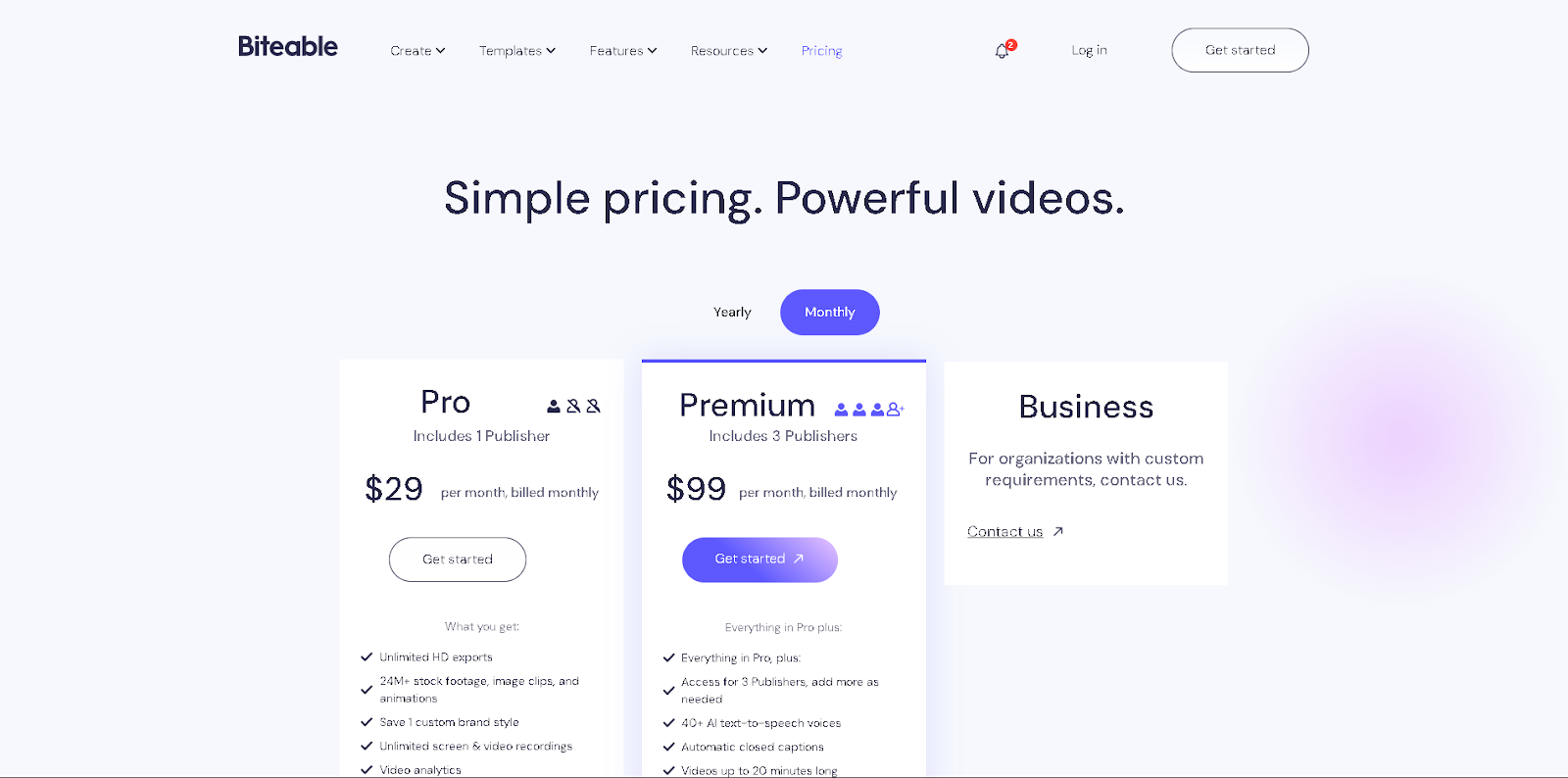 biteable video ad maker pricing