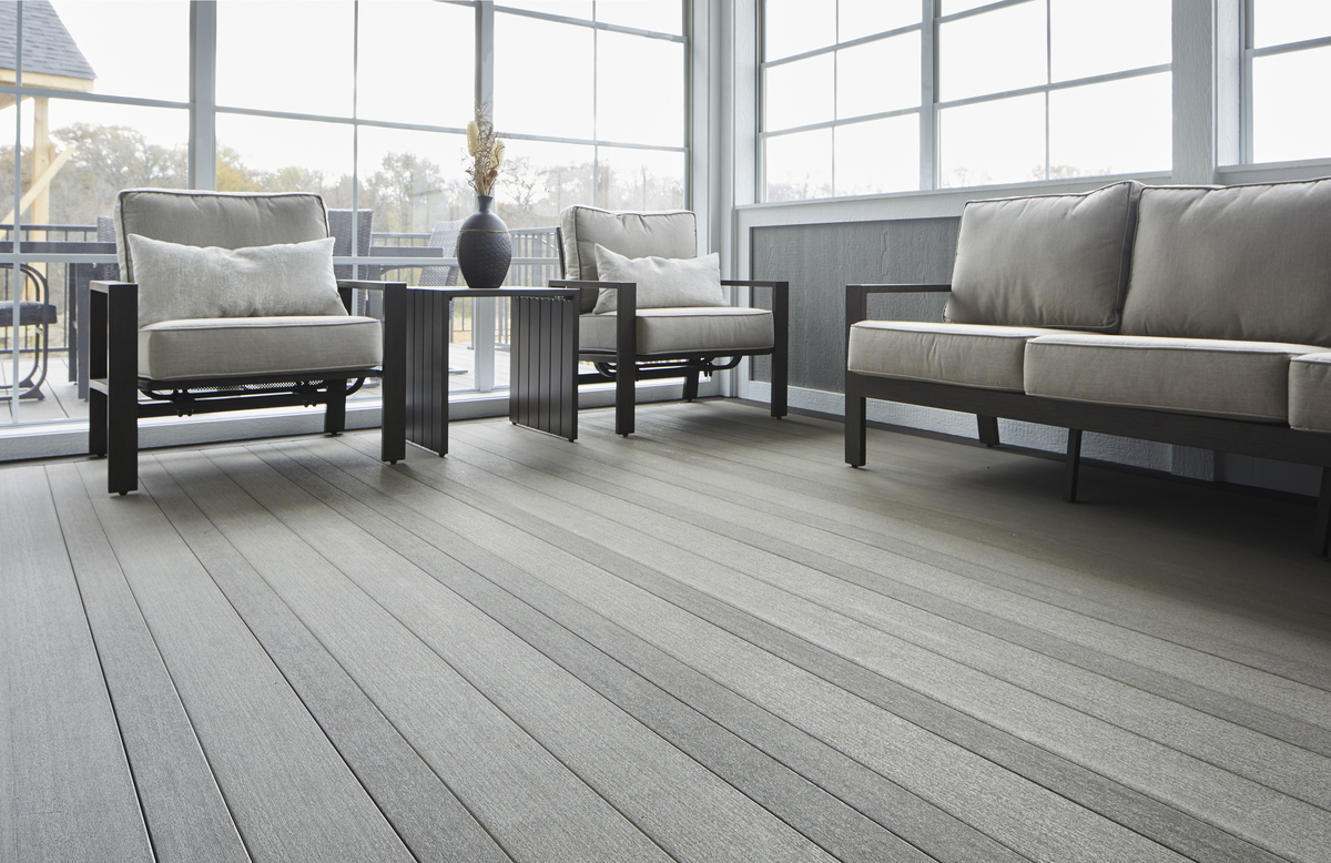 porch with grey flooring