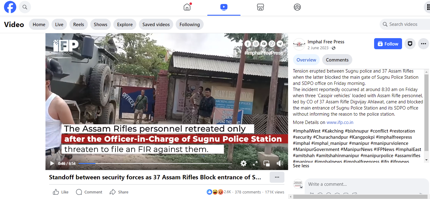 C:\Users\lenovo\Downloads\Image-Facebook-Imphal Free Press-Standoff between Security forces as 37 Assam Rifles Block entrance.png