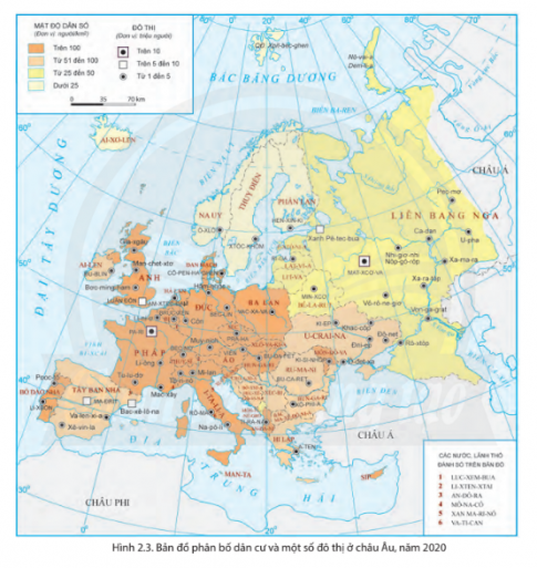 Giải bài 2 Đặc điểm dân cư, xã hội châu Âu