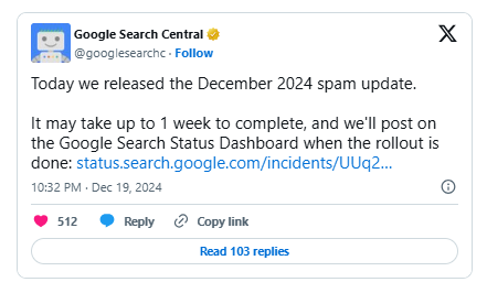 Google spam update December 2024