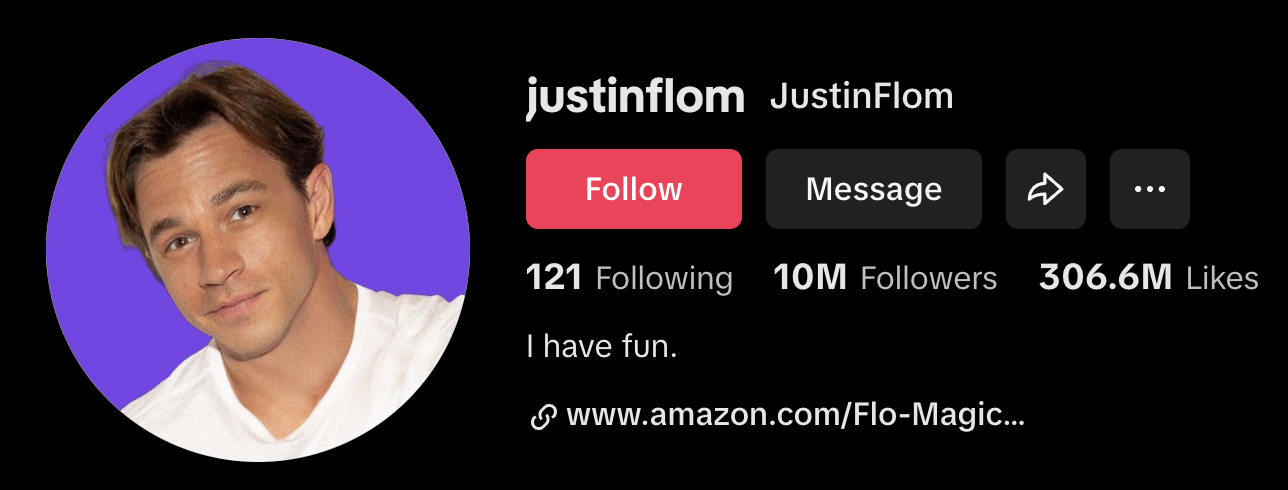 Justin Flom TikTok Profile Header