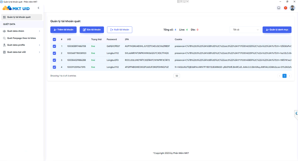 Hướng Dẫn Quét Bạn Bè Trên Facebook Sử Dụng Phần Mềm MKT UID