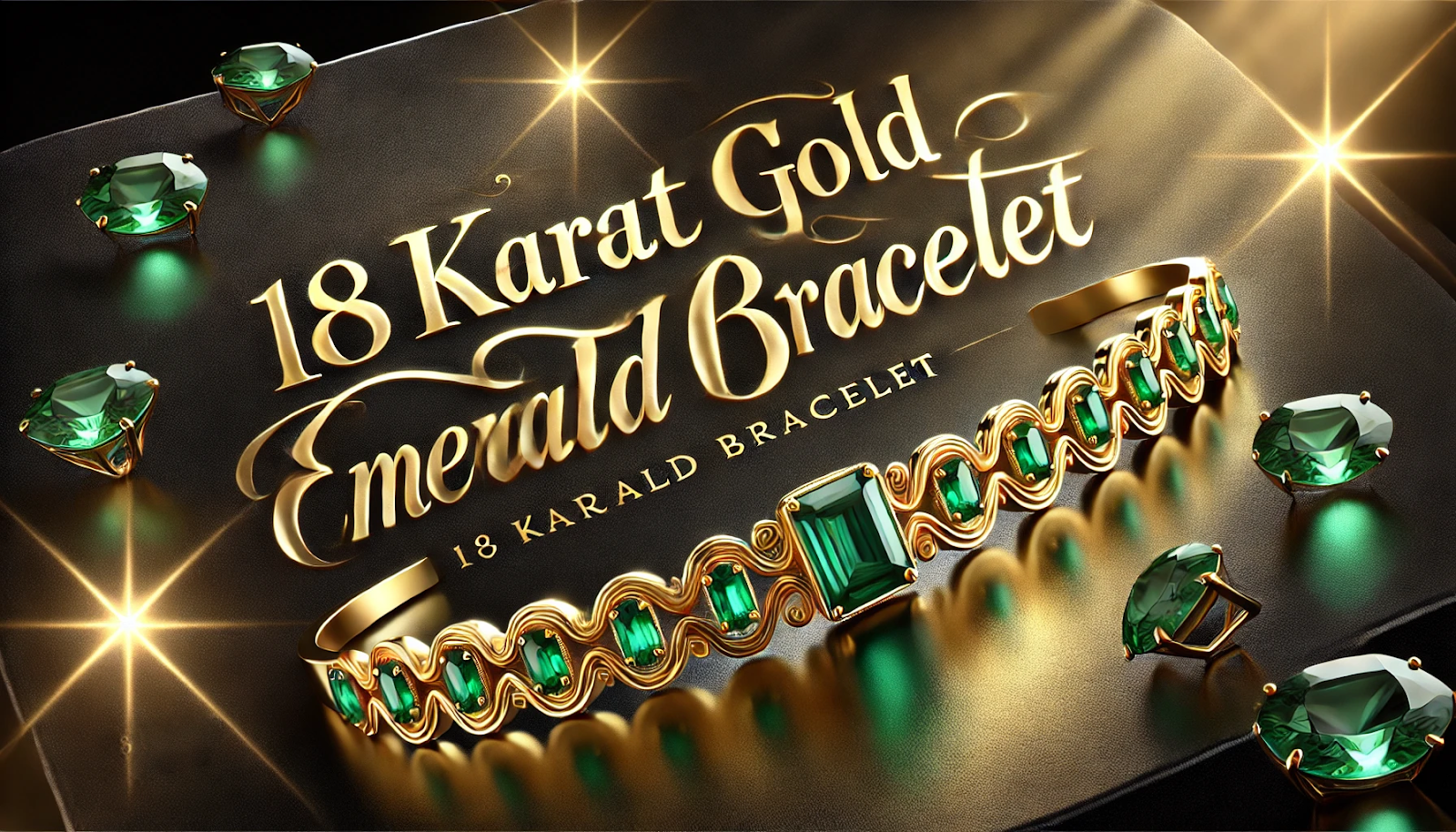 18 karat gold emerald bracelet