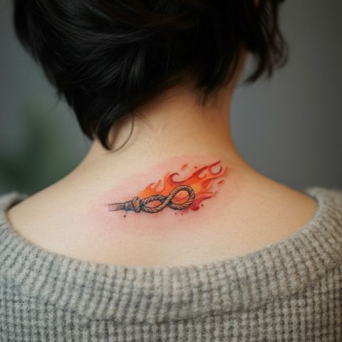 Flaming Rope Tattoo