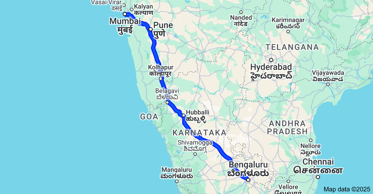 Mumbai-Bengaluru Highway map