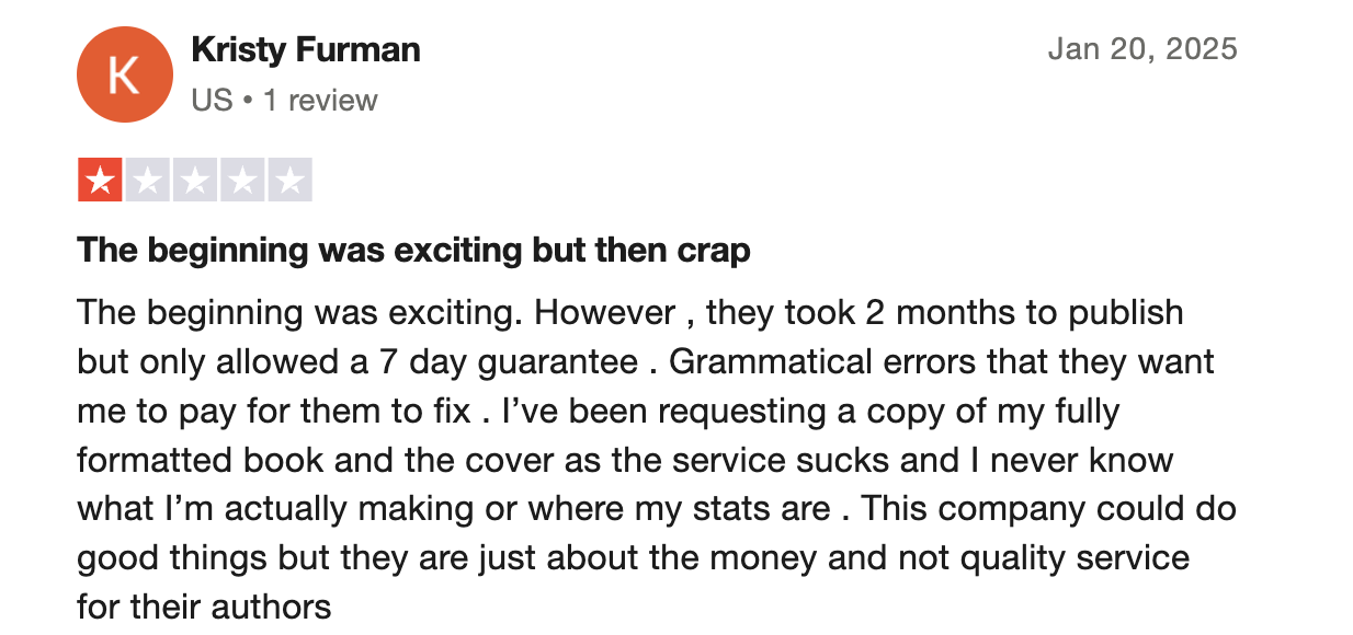 1 Star Spines Publishing Review