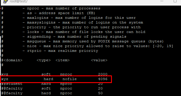 Set or Modify a Hard Limit