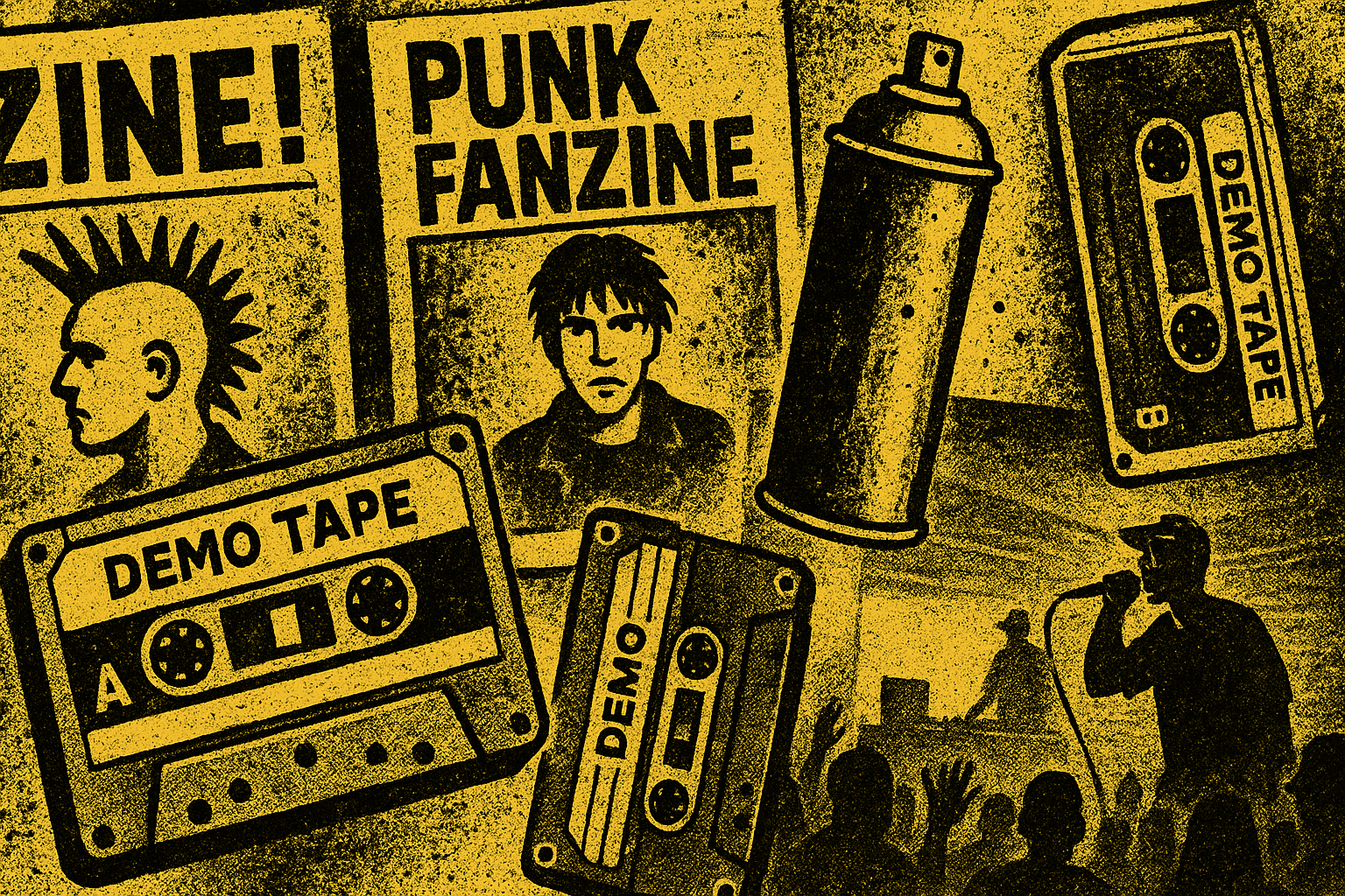 Halftoned header illustrating aspects of what makes underground art.