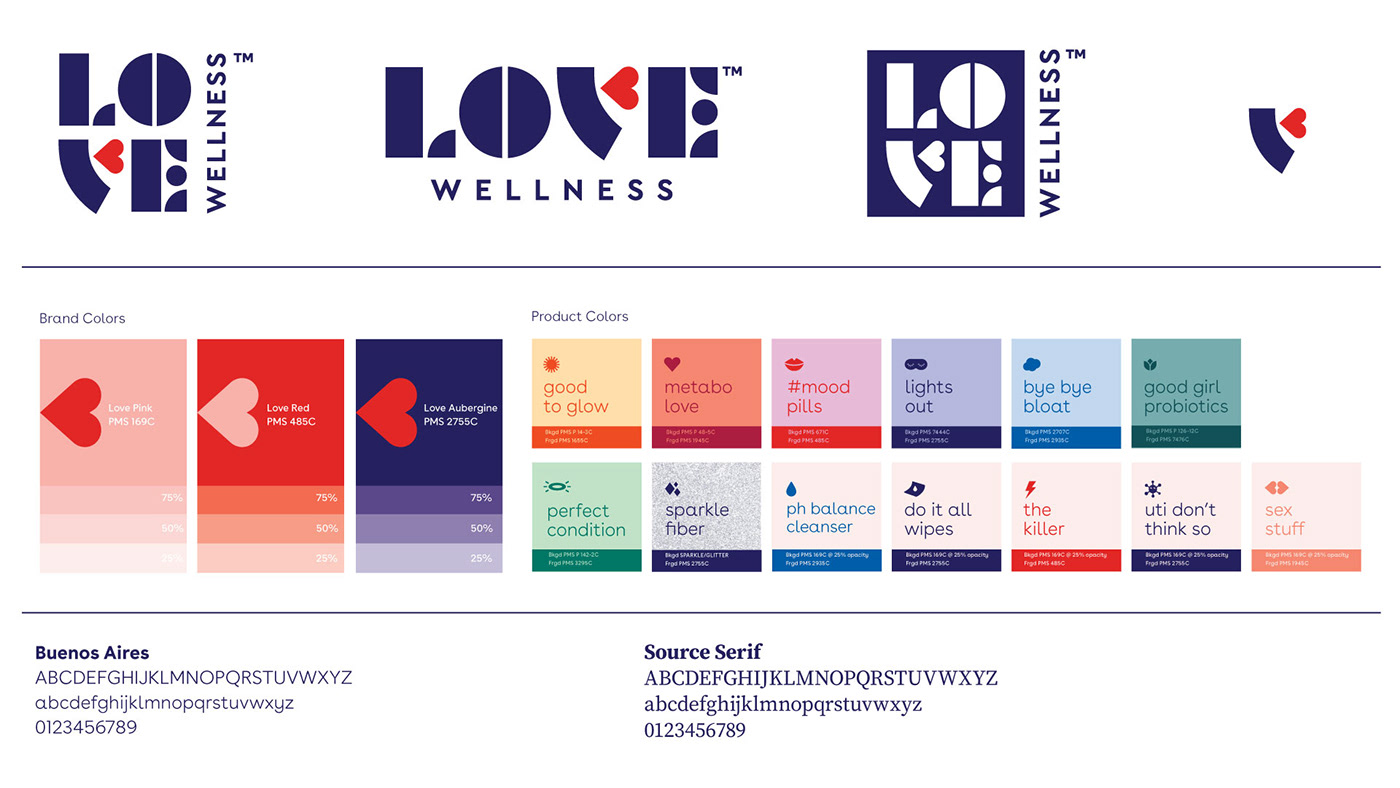 branding  Health Love Wellness logo identity Packaging vitamins natural colorful