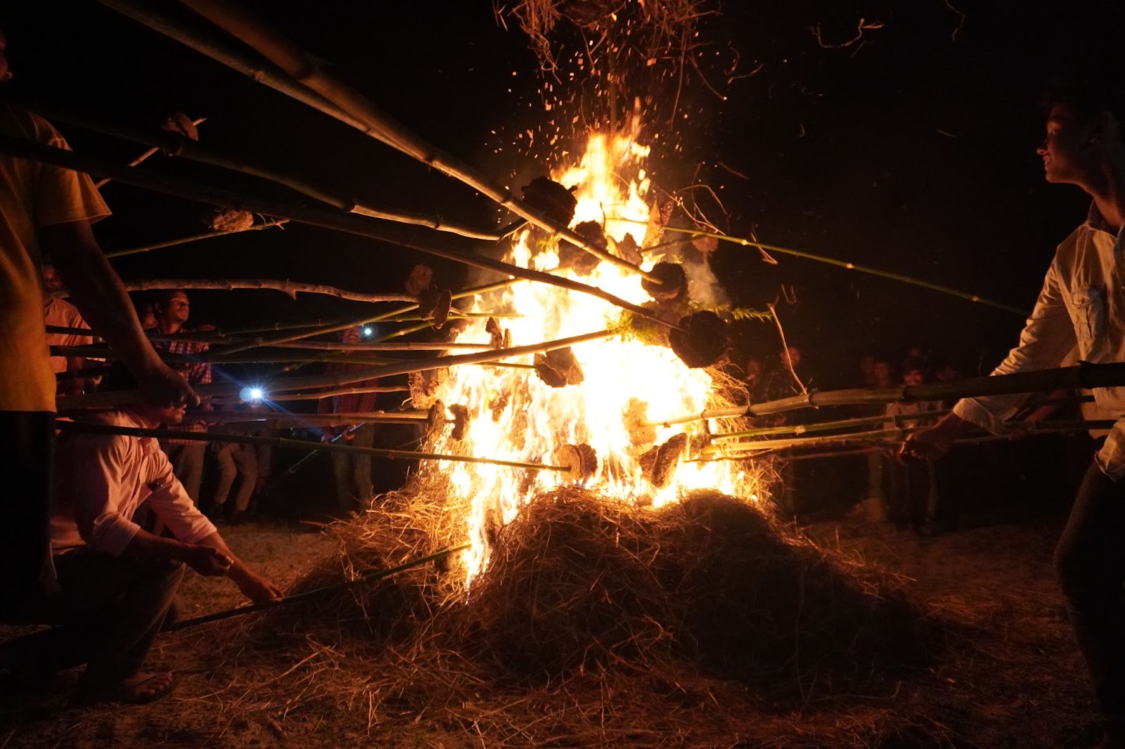 The holy fire during the Holi festival