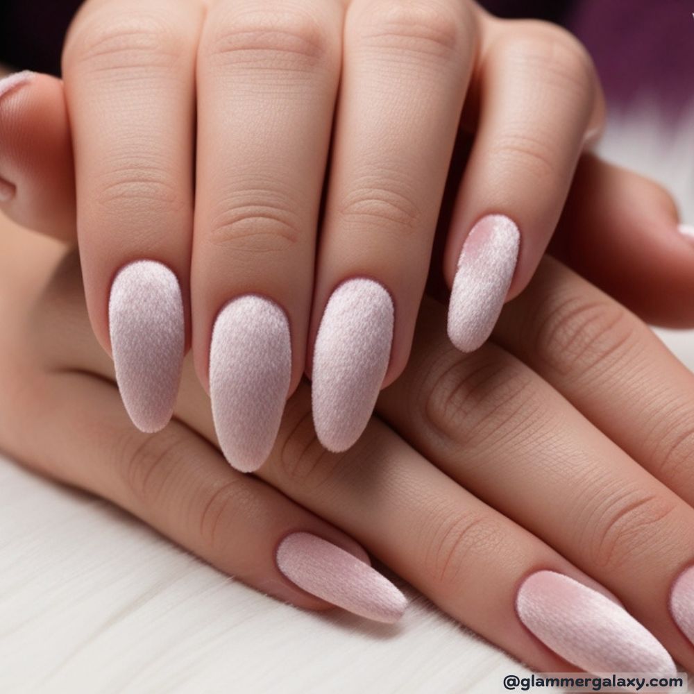 Winter Nail Ideas having Soft Velvet Texture
