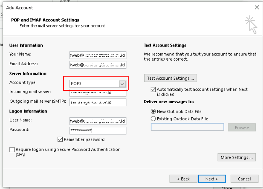 Cara Mengganti Email IMAP ke POP3 di Outlook