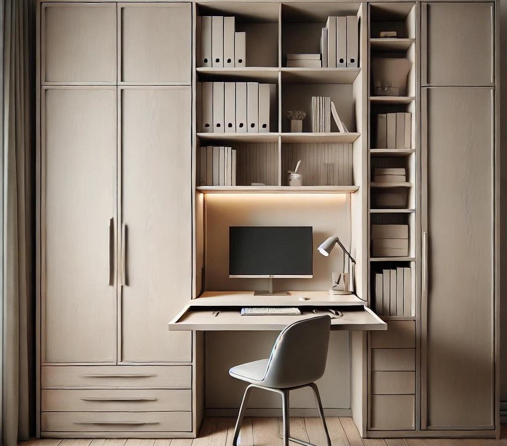 Study Desk Carved Out from Wardrobe