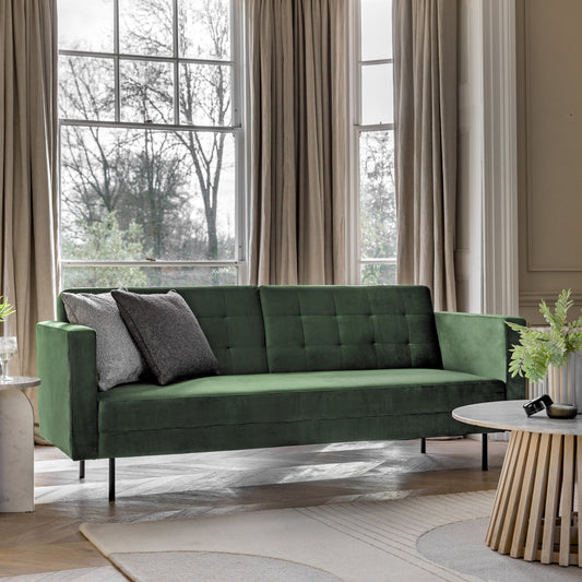 Green 3 Seater Sofa Bed