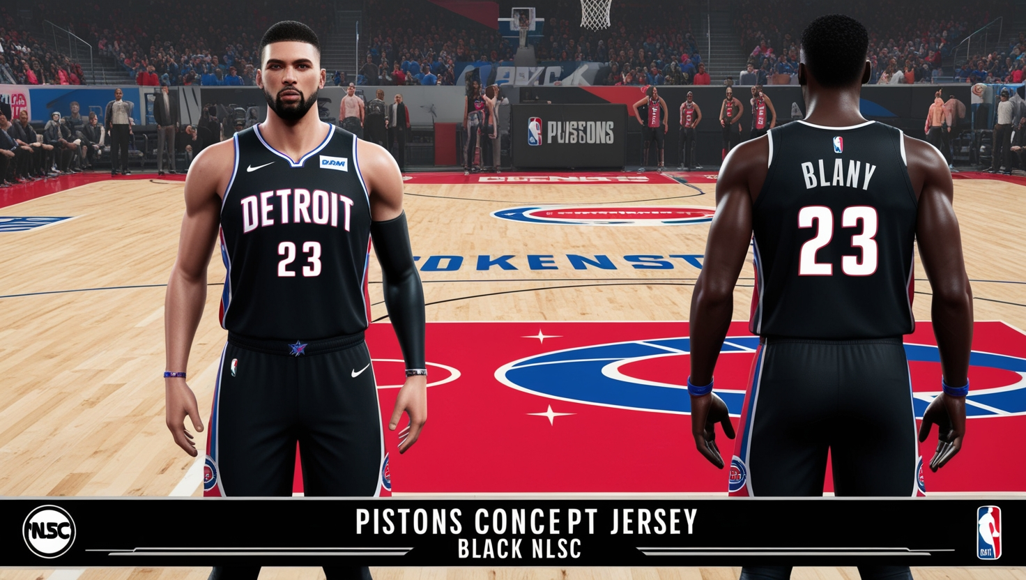 NBA 2K19 Pistons Concept Jersey Black NLSC
