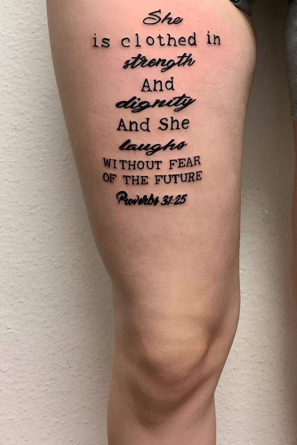 Meaningful Saw Thigh Tattoo