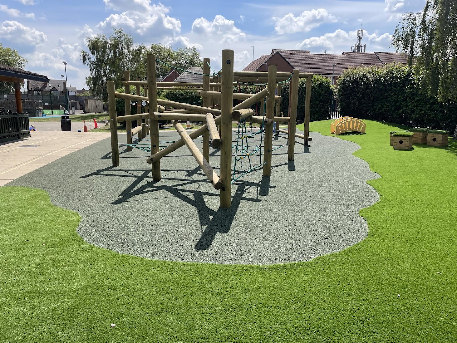 A picture of the new trim trail, paid for with funds raised through the PTFA