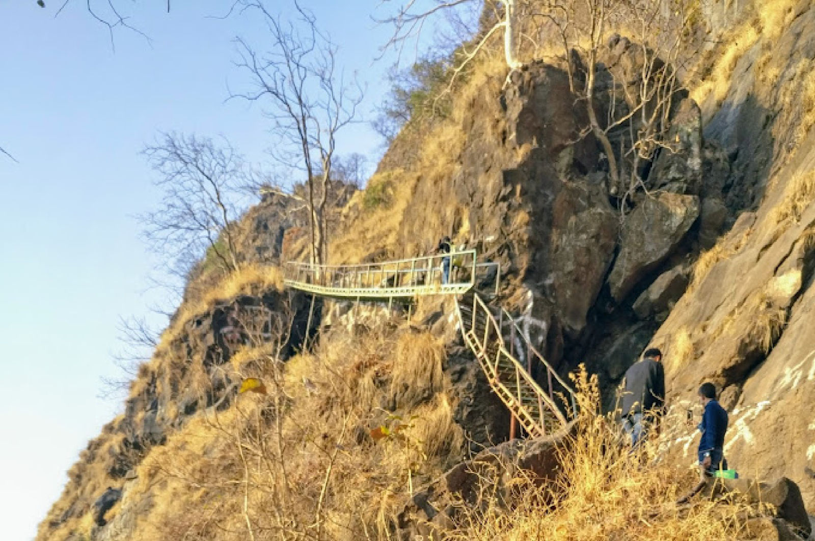 Shidi Ghat Trek featuring challenging metal ladders with breathtaking scenic views of Bhimashankar’s landscape