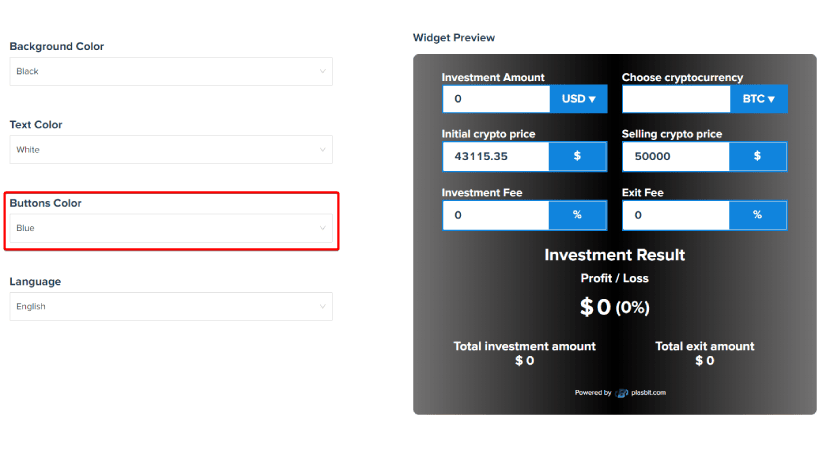 Crypto mining calculator widgets for websites