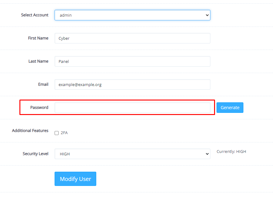 Change User Password on CyberPanel | BigCloudy KB 