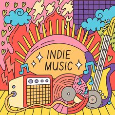 This contain a logo of the indie music