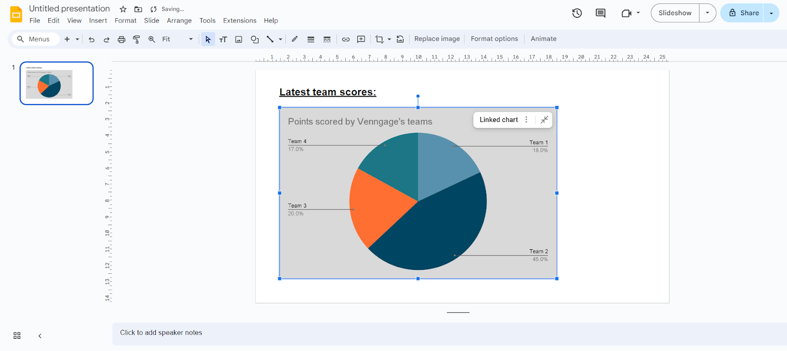 Aligning your chart with slide elements