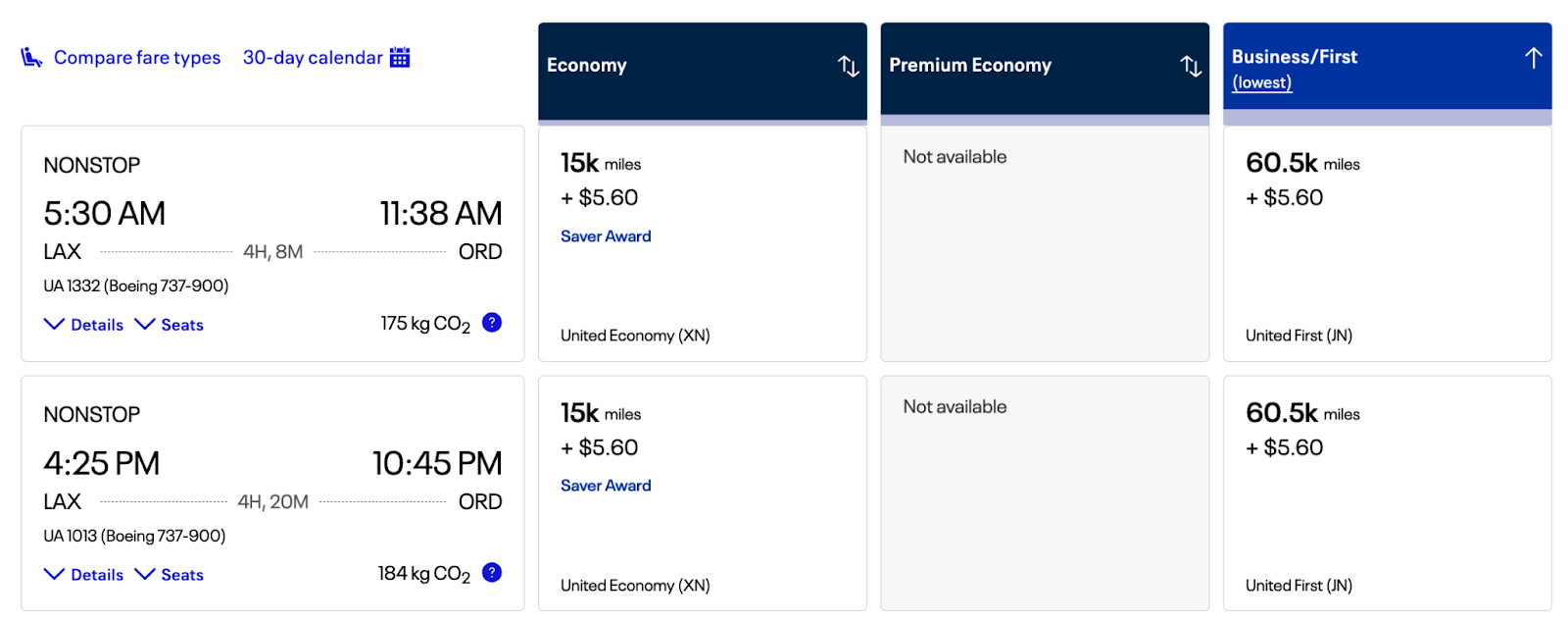 booking a United flight with points