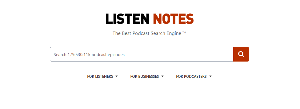 Listen Note interface