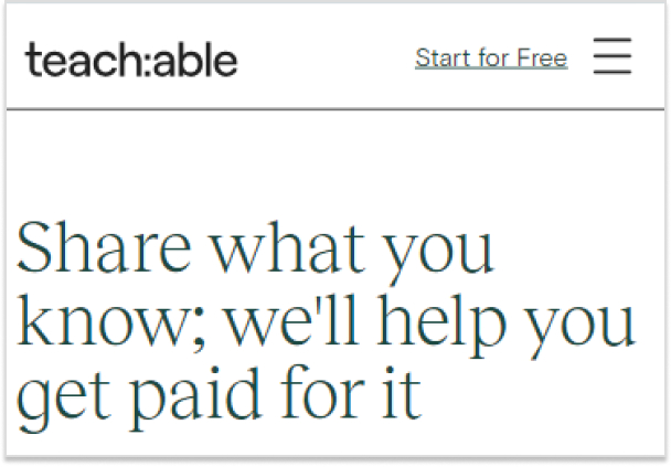 Teachable - Microsite tool