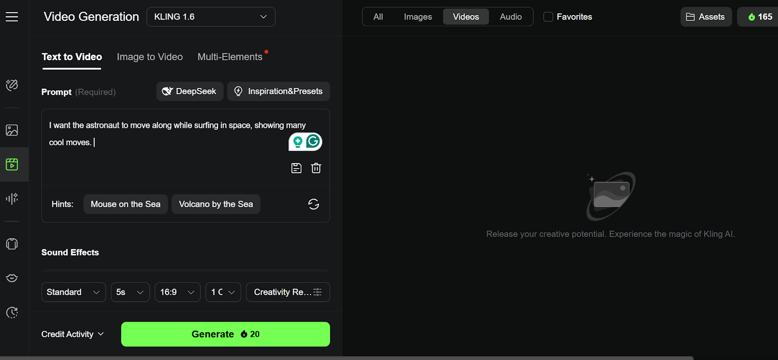 Image to video generation with Kling AI