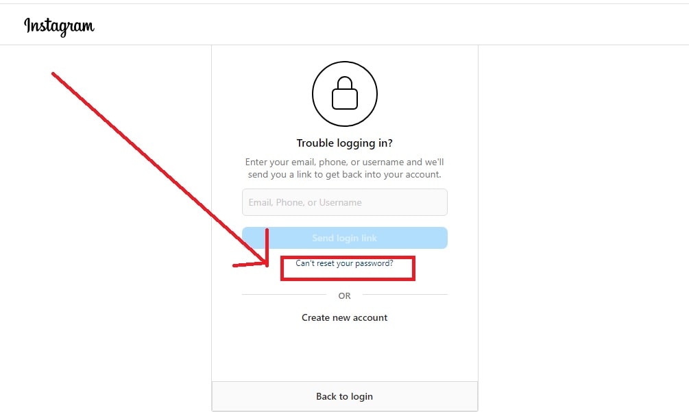 How to delete Instagram Account Without Password - Click Can't Rest Your Password