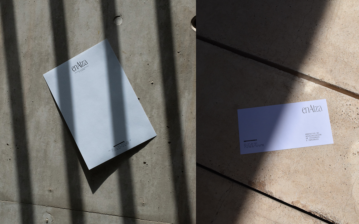 Branding: sheet and envelope for a real state company
