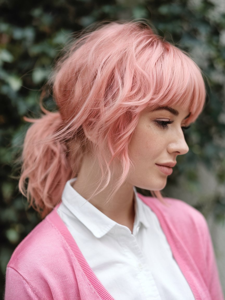 30. Cotton Candy Pink Mid-Length Cut