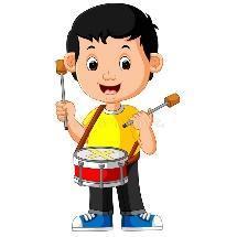 Kid Playing with a Drum stock vector. Illustration of coloring - 97536075