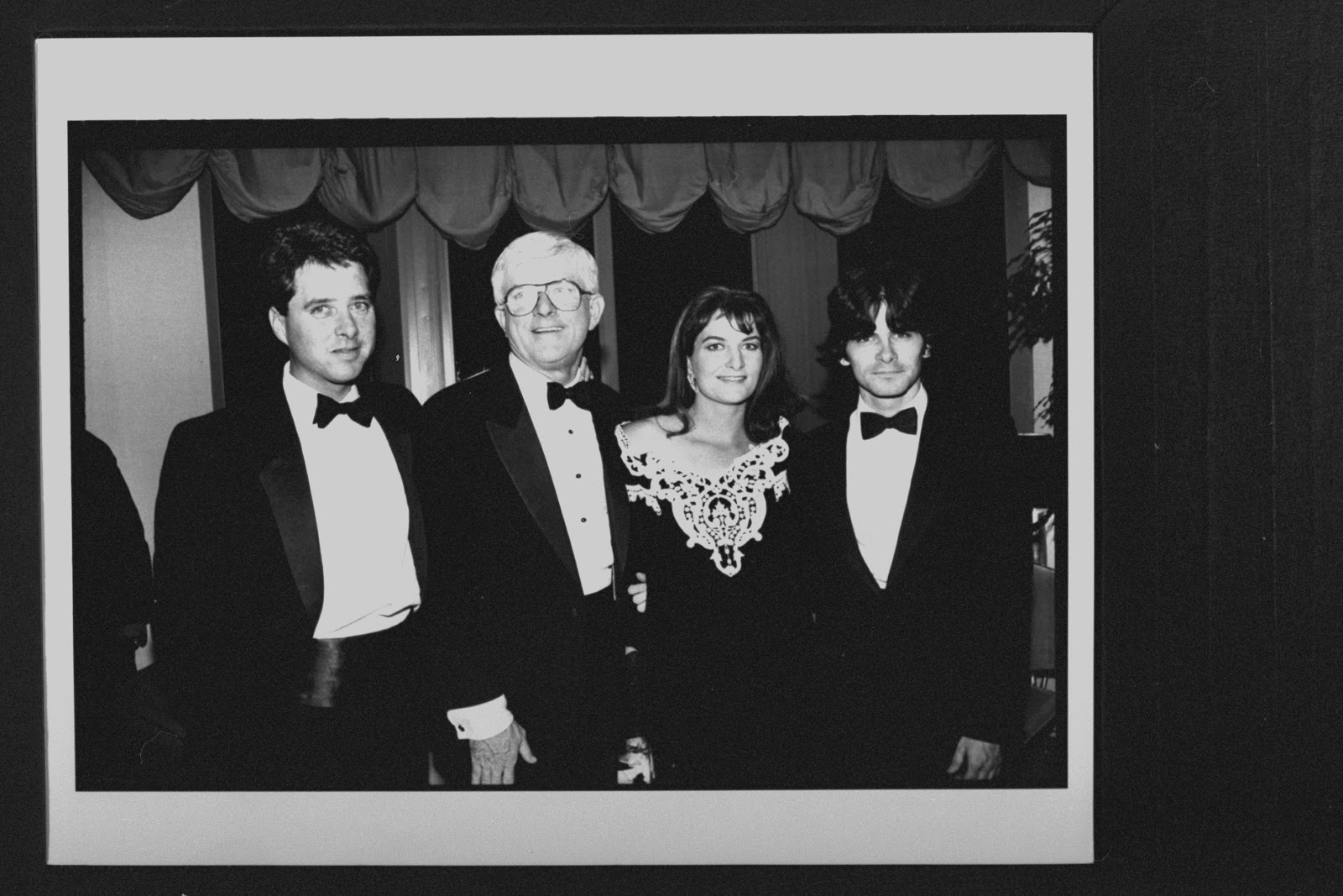 Phil Donahue with his son Michael, daughter Mary Rose, and son Jim at the Ed Sullivan Theater in October 1992 | Source: Getty Images