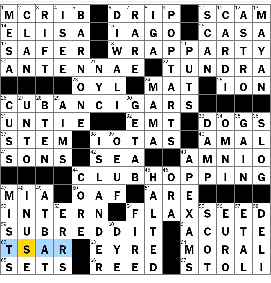 A treatise of human nature nyt crossword